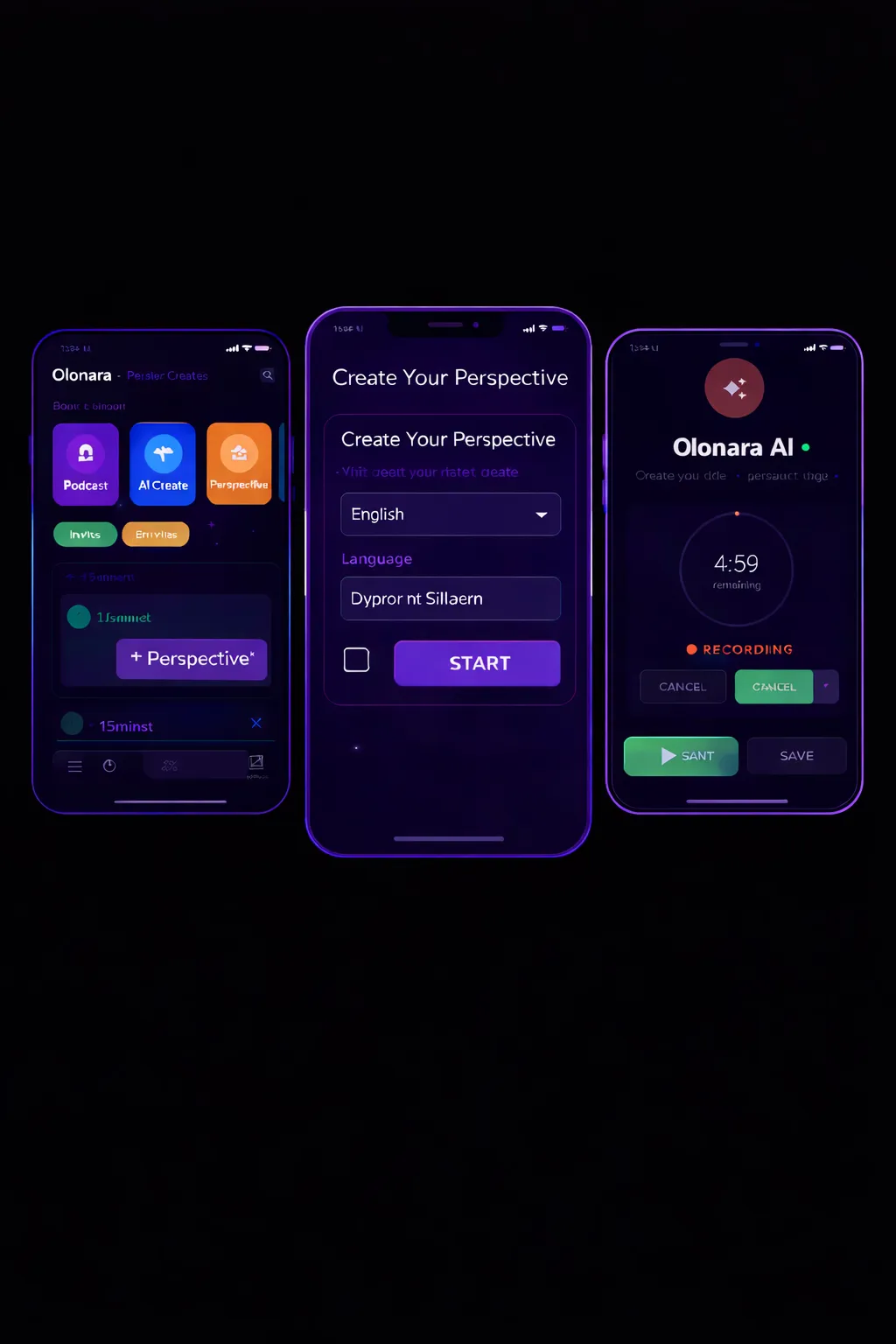 Perspective feature in Olonara showing voice recording and sharing